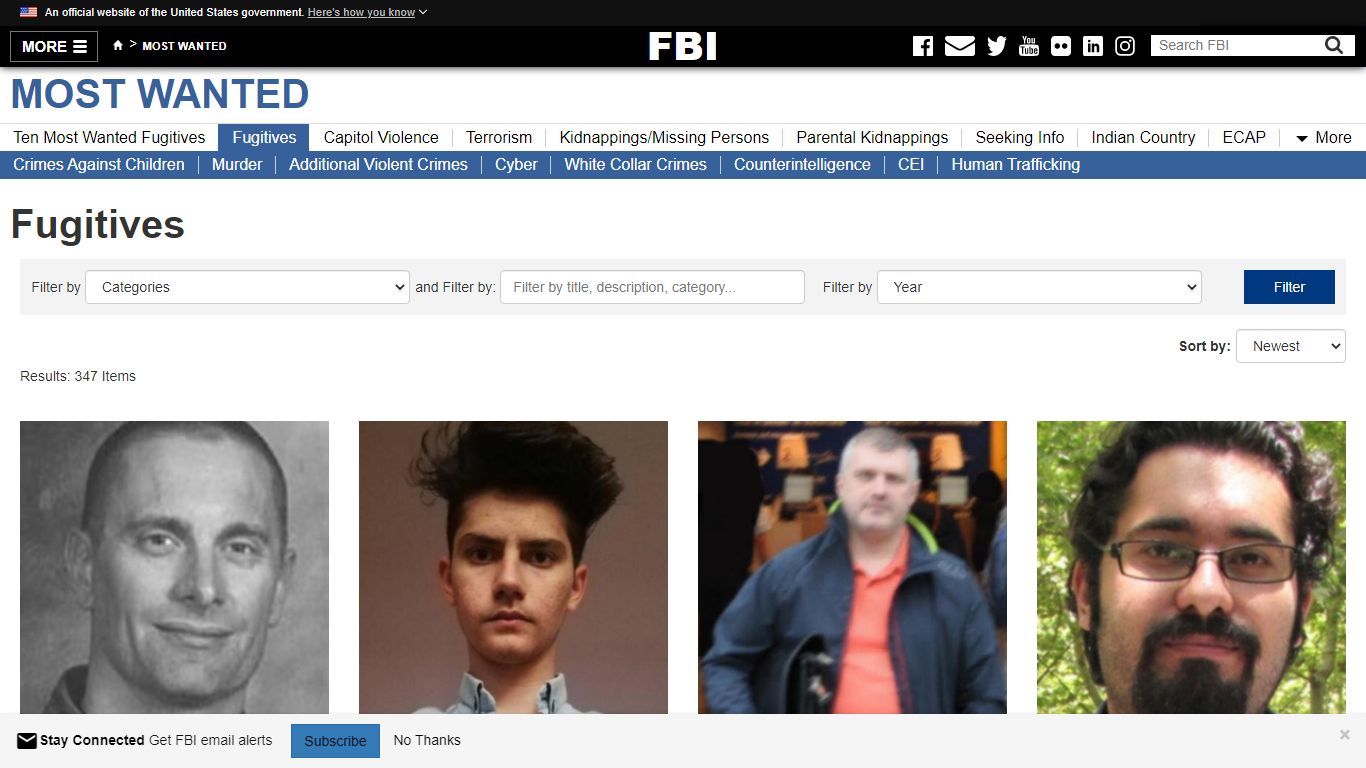 Fugitives — FBI - Federal Bureau of Investigation